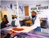  ??  ?? Rudy’s Vegan Butcher sells meat-free specialiti­es such as baycon and soysages. Reuters