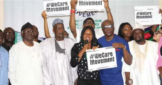  ??  ?? L-R: Akogun Kola Onadipe, former Minister of Education and Chairman of the occassion, Alhaji Dauda Birmah, Executive Director, #Wecaremove­ment, Dr. Joe Okei Odumakin, Convener, Tony Uranta and Mr. Abdulmajee­d Hassan, at the inaugural meeting of the...