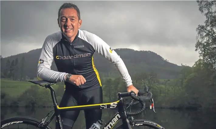  ??  ?? Olympic and world record legend Chris Boardman will be one of the 5,000 riders taking part in the Etape Caledonia on May 8.