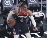  ??  ?? Washington Wizards’ Russell Westbrook during an NBA game Atlanta Hawks, Atlanta, U.S., May 10, 2021.