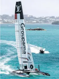  ?? RICARDO PINTO/ACEA VIA AP ?? Groupama Team France sails during a practice session Wednesday on the Great Sound in Bermuda. America’s Cup competitio­n begins Saturday in Bermuda.