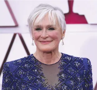  ?? (Chris Pizzello/Reuters) ?? GLENN CLOSE pictured at the Academy Awards ceremony in April.