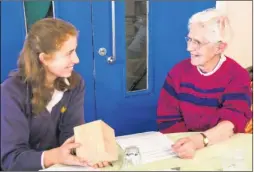  ??  ?? Simon Langton Girls’ Grammar School pupils met elderly residents at Age UK Canterbury