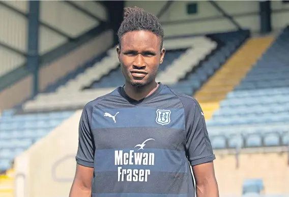  ??  ?? Senegalese striker Jean Alassane Mendy has become Dundee’s fifth signing of the summer transfer window.