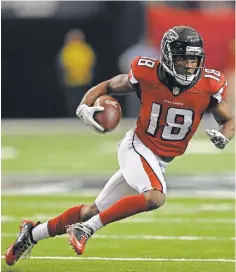  ?? DALE ZANINE, USA TODAY SPORTS ?? Wide receiver Taylor Gabriel, above, became a valuable asset to the Falcons when opponents would double- team Julio Jones. Gabriel racked up 579 receiving yards on 35 passes during the regular season and scored six touchdowns.