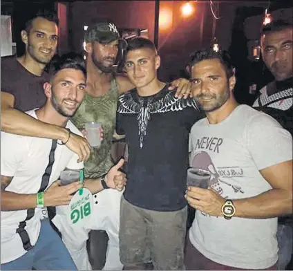  ?? FOTO: INSTAGRAM ?? Marco Verratti vio el concierto de David Guetta el pasado lunes en la discoteca Ushuaïa de Ibiza con amigos y su hermano Stefano