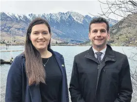  ?? PHOTO: MOUNTAIN SCENE ?? Southern fastness . . . Act New Zealand deputy leader Brooke Van Velden and party leader David Seymour in Queenstown earlier this year.