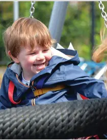  ??  ?? Eoghan O’Dowd was one of the many local children delighted to see Dingle playground reopening.