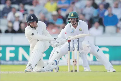  ?? Picture: Reuters ?? CLOSE CALL. England batsman Jonny Bairstow in action during the first day of the fourth Test against South Africa at Old Trafford, Manchester, yesterday.