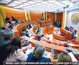  ??  ?? Mbledhja e fundit e Këshillit Bashkiak gjatë votimit për Planin e Përgjithëm Vendor të Tiranës