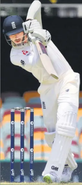  ?? AFP ?? James Vince on way to his 83 on the opening day of the Ashes Test at Brisbane on Thursday.