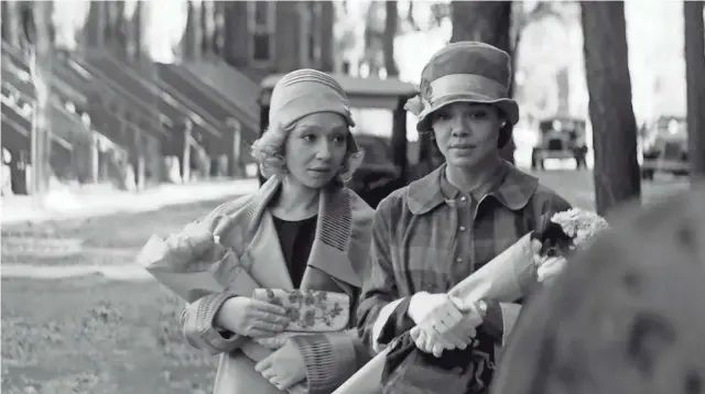  ?? SUNDANCE FILM FESTIVAL VIA AP ?? Ruth Negga, left, and Tessa Thompson in a scene from “Passing.” The film, a directoria­l debut by Rebecca Hall, will debut at the 2021 Sundance Film Festival.