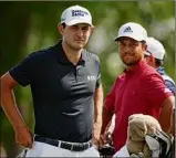  ?? Chris Graythen / Getty Images ?? Xander Schauffele, right, and Patrick Cantlay broke the previous 54-hole record at the Zurich Classic by six shots by shooting 60 on Saturday.