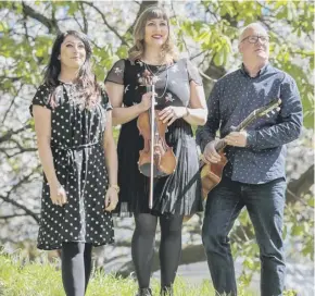  ??  ?? Seonaid Aitken, centre, with fellow Glasgow Jazz Festival performers DJ Rebecca Vasmant and guitarist Tam Gallagher