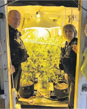  ??  ?? A cannabis farm was discovered at a property in Llangain, Carmarthen. Two Kawasaki quad bikes and a Honda off-road motorcycle were also seized.