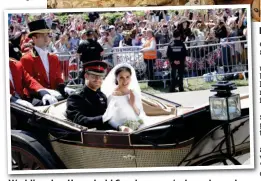  ??  ?? Wedding day: Household Cavalry escorted royal couple Helmand: H Harry with his unit including Cpl O’Leary, circled, in 2008