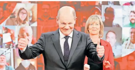  ?? FOTO: AXEL SCHMIDT/AP ?? Ein Kandidat, der fest an sich glaubt: Auf dem SPD-Parteitag betonte Olaf Scholz mehrfach seine Eignung für das Kanzleramt.