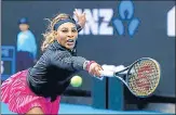  ??  ?? Serena Williams beat Daria Gavrilova 6-1, 6-4 in her Yarra Valley Classic opener in Melbourne on Monday.