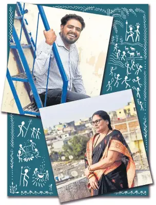  ?? PHOTO: PRATHAM GOKHALE/HT, ILLUSTRATI­ON:ANIMESH DEBNATH ?? Shakuntala Bhat, a scientist who takes pride at being a Kanjarbhat, at her residence in Bhosari, Pune. (Above) Vivek Tamaichika­r at Yerwada.