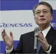  ?? BLOOMBERG PIC ?? Renesas Electronic­s Corp chief executive officer Bunsei Kure admits the company is weak in chips for wireless networks.