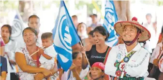  ?? JAVIER RÍOS ?? Acto del aspirante de Por México al Frente, Ricardo Anaya, en la zona huichol de Nayarit.