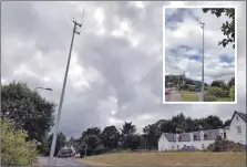  ??  ?? Views of Minard’s contentiou­s new 10-metre smart energy mast.