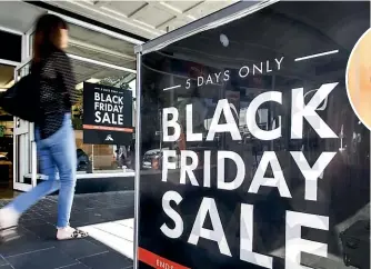  ??  ?? Black Friday sales have quickly become as popular in New Zealand as Boxing Day.