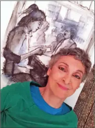  ?? Submitted Photo ?? Artist and drawing: Maria Botti Villegas shows her study drawing for the painting, ‘Luciana,’ in Buenos Aires Cronica.