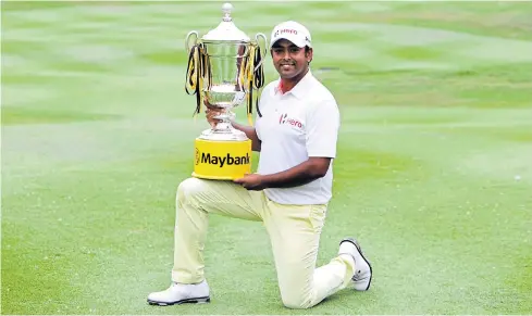  ?? AP ?? Anirban Lahiri after winning the Malaysian Open.