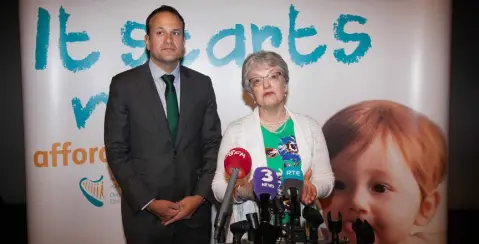  ??  ?? Taoiseach Leo Varadkar and Children’s Minister Katherine Zappone launching the latest childcare supports