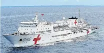  ?? PHOTO: US NAVY ?? China’s People’s Liberation Army (Navy) hospital ship Peace Ark.