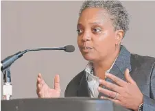  ?? | BRIAN JACKSON/ FOR THE SUN- TIMES ?? Chicago Police Board President Lori Lightfoot says the city needs ‘‘ some kind of racial reconcilia­tion.’’