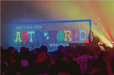  ?? Francelli Monreal / Contributo­r ?? Travis Scott hosted a surprise “Astroworld” listening party in Houston.