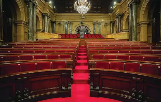  ?? CCLM ?? Imagen del hemiciclo catalán vacío, listo para una nueva legislatur­a que se prevé agitada