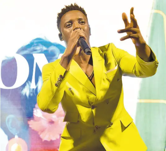  ?? PHOTOS BY ANTOINE LODGE ?? Romain Virgo launched his new album ‘The Gentle Man’ on Thursday and was announced as the new ambassador for Johnnie Walker