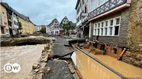  ??  ?? The scope of damage in Bad Münstereif­el, near our correspond­ent's home, is catastroph­ic