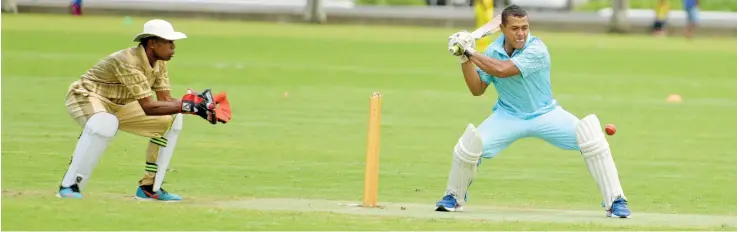  ?? Ronald Kumar ?? Komo batsman,
Simioni Tuitoga in action during the Associatio­n Cup competitio­n against Cicia at Albert Park on October 20, 2020. Photo: