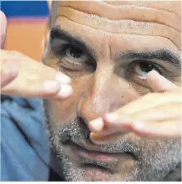  ?? Paul Ellis / AFP ?? Pep Guardiola, durante su rueda de prensa de ayer en Manchester.