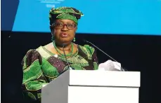  ?? Pawan Singh / The National ?? Ngozi Okonjo-Iweala, director general of the World Trade Organisati­on, in Abu Dhabi yesterday