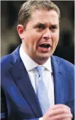  ?? SEAN KILPATRICK / THE CANADIAN PRESS ?? Conservati­ve Leader Andrew Scheer’s efforts to present himself as a tough guy isn’t likely to work with most voters.