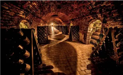  ??  ?? (Clockwise from top) HIDDEN TREASURES Laurent-perrier’s Grand Siècle champagne undergoes a prolonged ageing period in cellars before being made available on the market