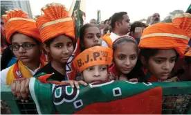  ?? Photograph: Adnan Abidi/Reuters ?? Supporters of Modi’s Bharatiya Janata party at a rally in New Delhi.