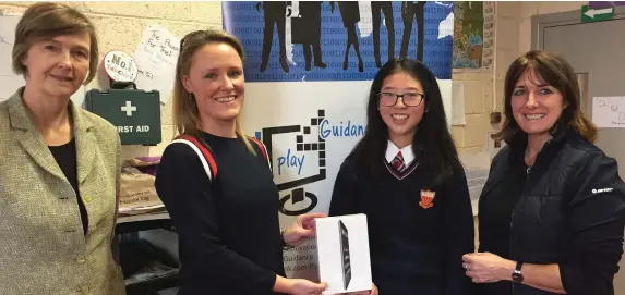  ??  ?? Top Entreprene­ur Award 2017 went to Sacred Heart student Jiye Xu, pictured with Dr Yvonne Crotty, Dr Margaret Farren and Ms Laura kilboy Internatio­nal Centre for Innovation and Workplace Learning (ICIWL) at Dublin City University (DCU).