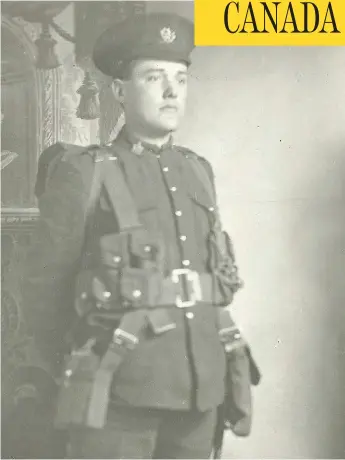  ?? COURTESY OF JOANNE SUTHERLAND ?? James Ross Sutherland was a soldier with the 44th Battalion during the First World War. He was one
of the soldiers who helped successful­ly storm a high ridge known as “the Pimple” at Vimy Ridge.