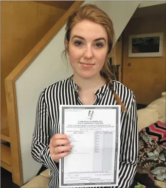  ??  ?? Mercy College Sligo student Mackenzie Ellwood who received 625 points in her Leaving Cert.
