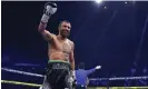  ?? Photograph: Richard Wainwright/EPA ?? Vasiliy Lomachenko of Ukraine celebrates after winning against George Kambosos Jr on Sunday in Perth, Australia.