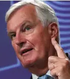  ??  ?? EU counterpar­t... Michel Barnier