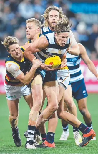  ?? Picture: GETTY ?? STRUGGLE: Rhys Stanley is under pressure to hold his spot in the Cats team.