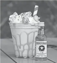  ?? SUBMITTED ?? In addition to boozy dine-in shakes, Don's in Milwaukee offers take-out shake options, like the Brewer's Shake, which is made with salted caramel, vanilla ice cream and Cracker Jacks. It comes with a 50-milliliter bottle of Skrewball Peanut Butter Whiskey.