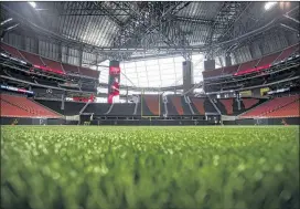  ?? AP ?? Mercedes-Benz Stadium has the same type of artificial turf as Atlanta United’s training facility. The players have practiced on it and will train on it at least once a week.